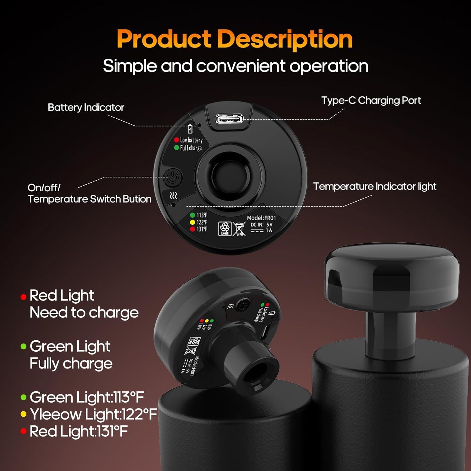 This image breaks down the physical components and controls of the product, showing shoppers where each button, port, and indicator is located and what they do. Communicates that the product is easy…