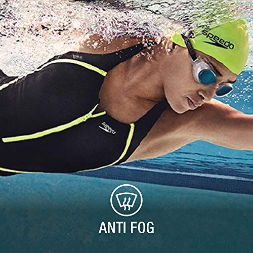 Communicates that the goggles feature anti-fog technology, reassuring swimmers of clear vision during use.