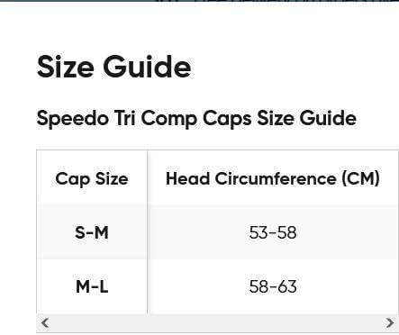 Provides a sizing chart to help shoppers determine which cap size (S-M or M-L) fits their head circumference, reducing uncertainty and returns.