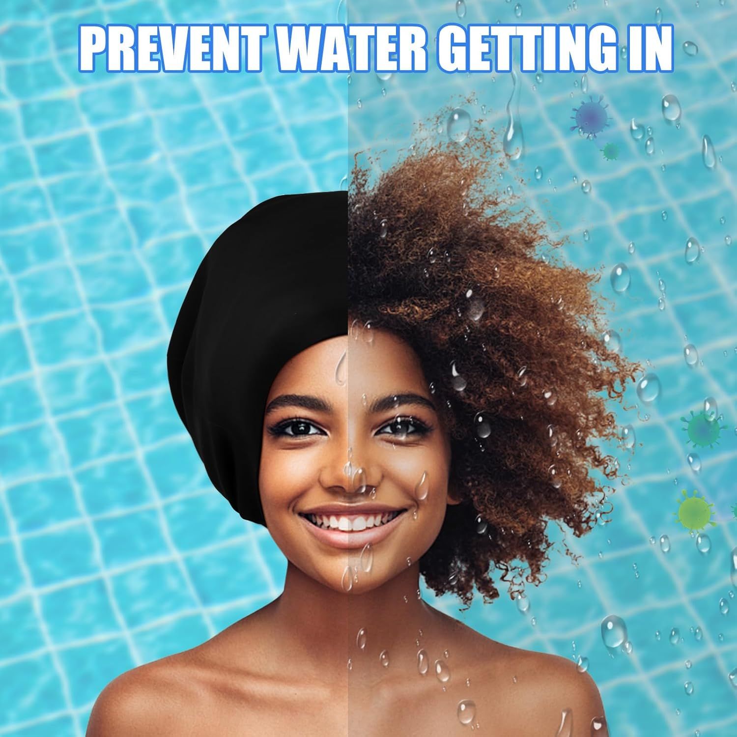 Demonstrates the product's waterproofing effectiveness by showing a split-screen transformation where one side is protected from water while the other is not, proving the product's ability to…