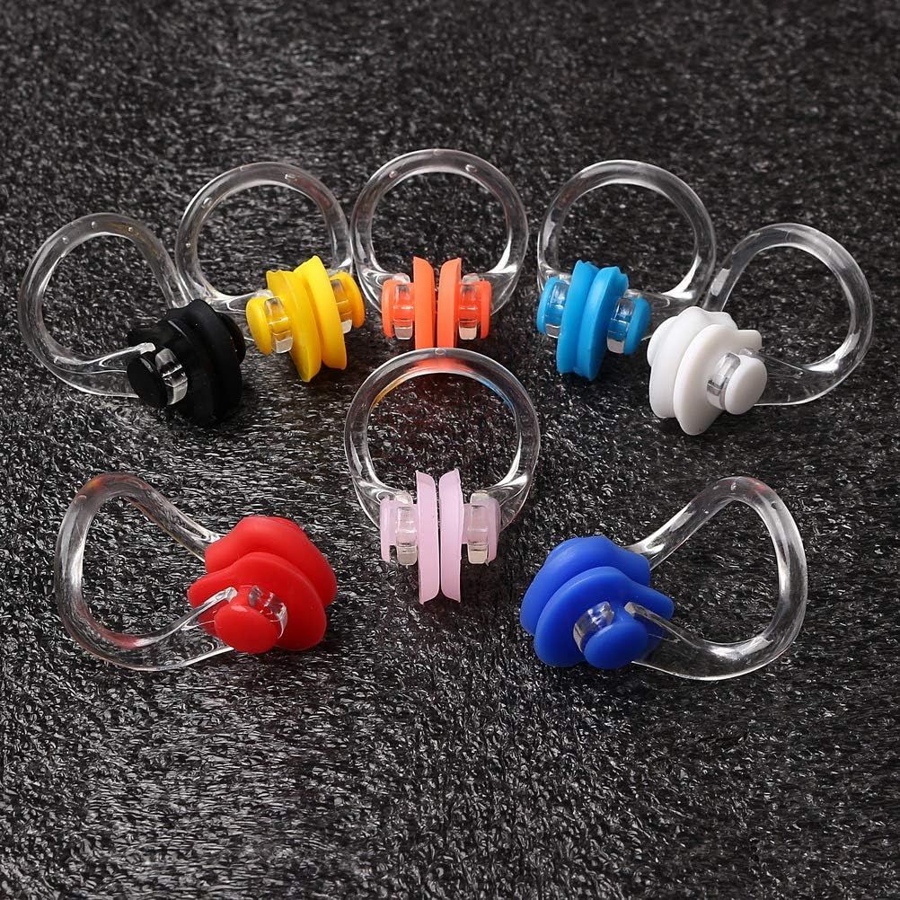 Showcases the brand's product lineup by displaying multiple color options available for the nose clip product, helping shoppers choose their preferred variant.