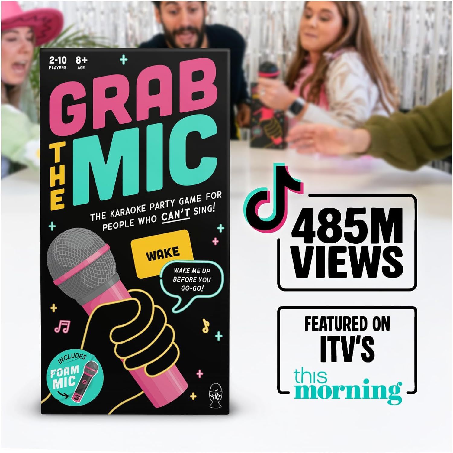 Builds credibility and social proof by showcasing the product's viral TikTok success (485M views) and mainstream media feature on ITV's This Morning, reassuring shoppers that this is a popular,…