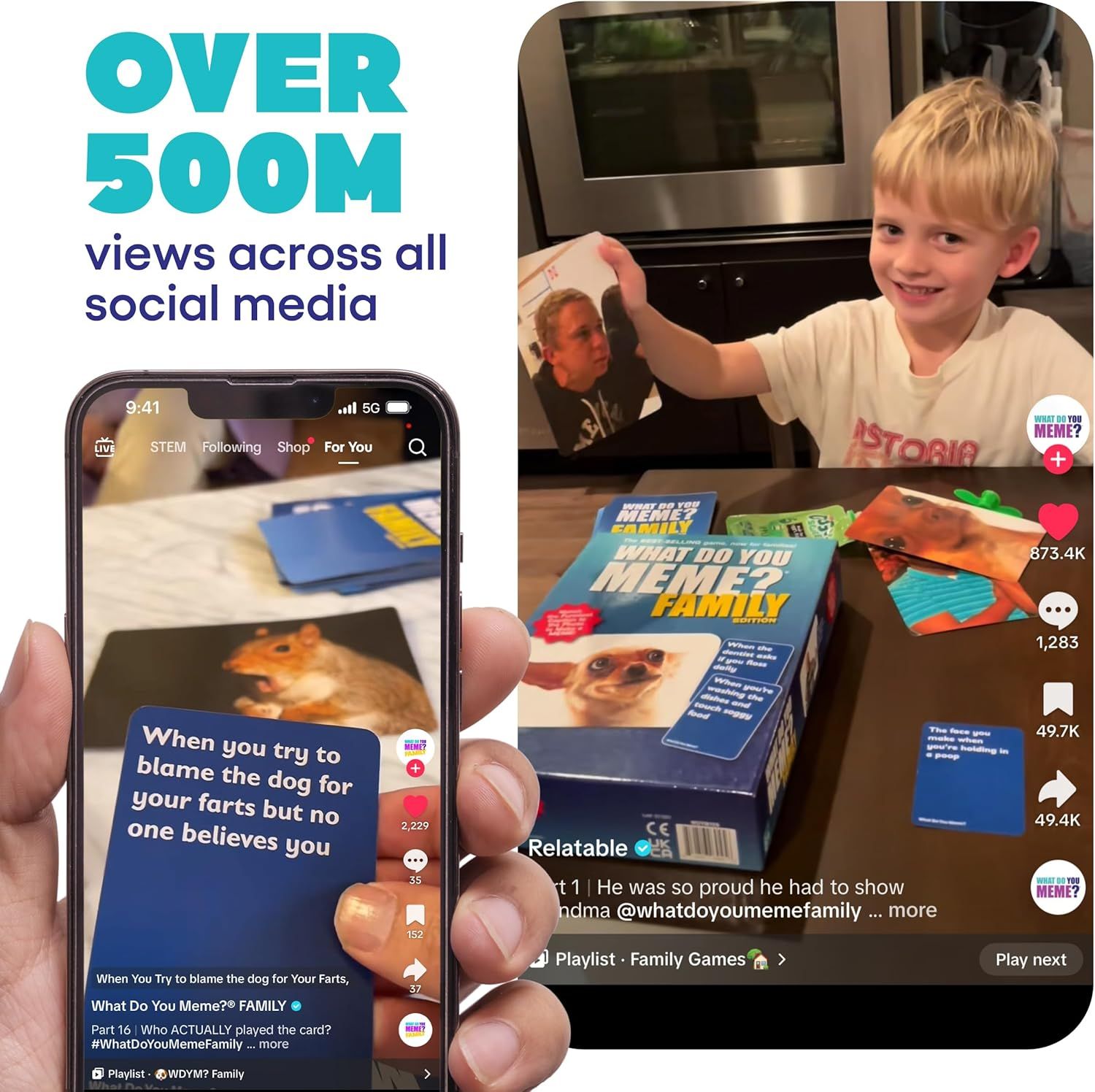 Demonstrates the product's viral success and real customer engagement through social media content, building trust and social proof by showing authentic user-generated videos with over 500M views.…