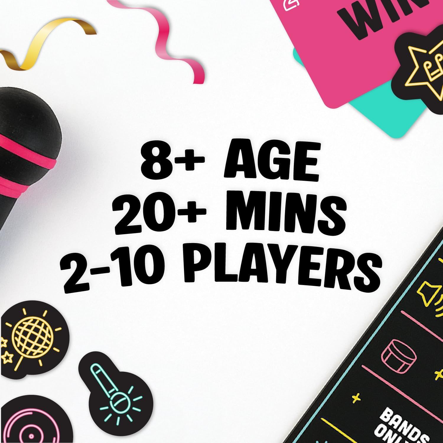 Communicates key product specifications (age appropriateness, game duration, and number of players) to help shoppers quickly determine if this game fits their needs.