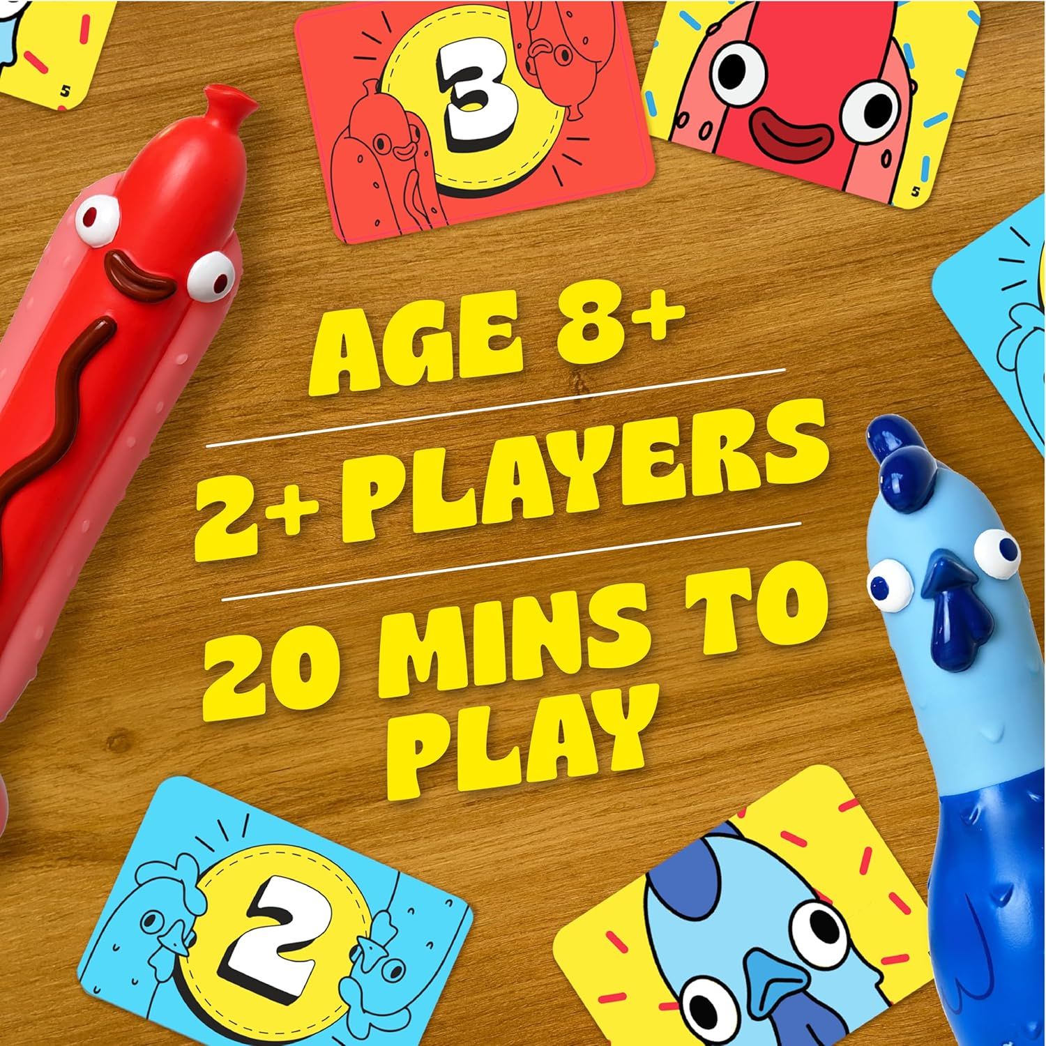 Communicates key product specifications (age appropriateness, number of players, and game duration) to help shoppers quickly determine if this game is suitable for their needs.