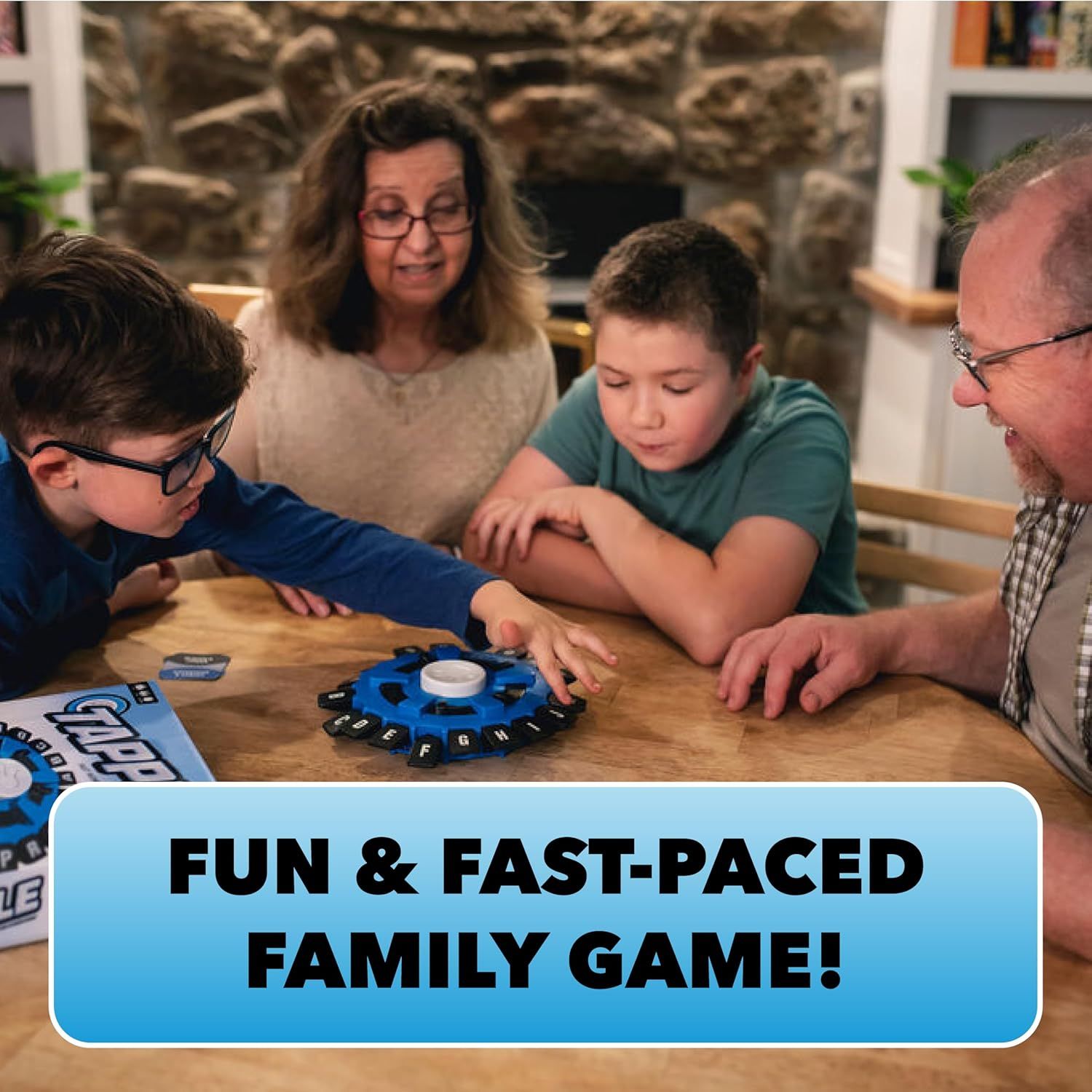 Communicates that this is an engaging, fast-paced game designed for family fun and togetherness, appealing to shoppers looking for quality family entertainment.