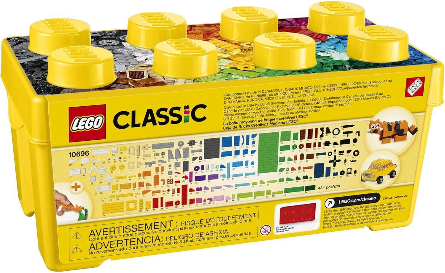 Shows shoppers the full contents and variety of LEGO pieces included in the set, demonstrating the creative possibilities and value of the kit.