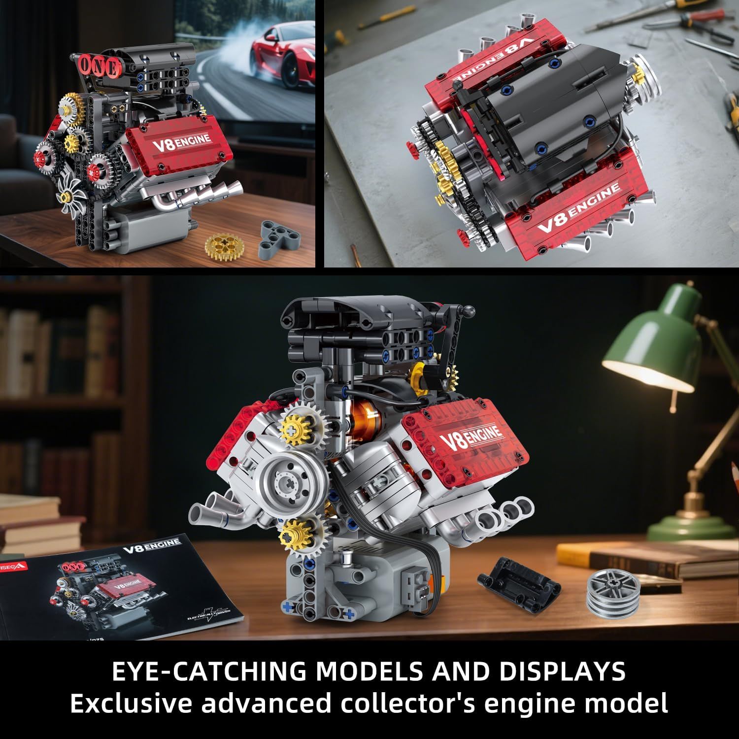Highlights the product as an exclusive, advanced collector's engine model designed for display, emphasizing its eye-catching design and premium appeal to enthusiasts.