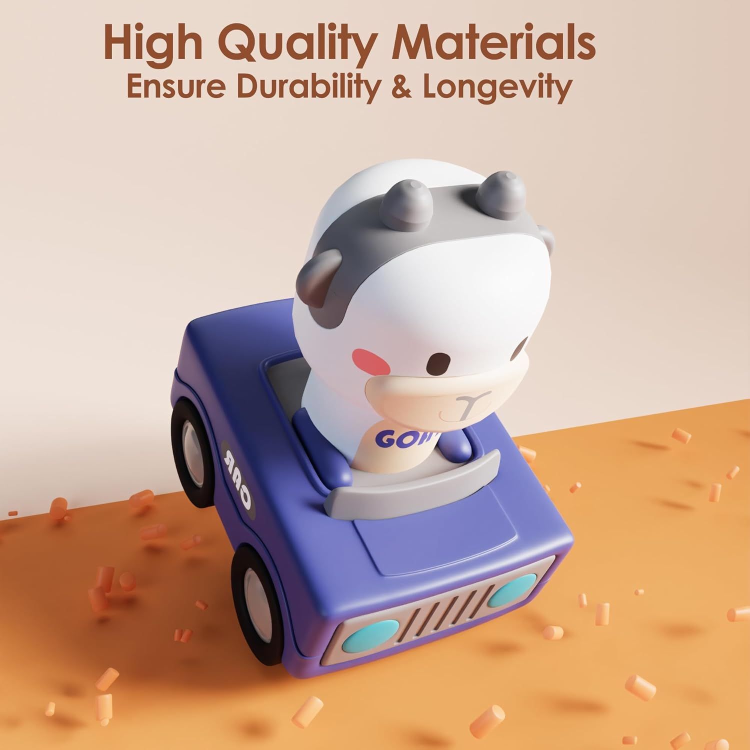 Communicates that the product is made from premium materials that ensure long-lasting durability, reassuring parents or gift-givers that this toy is a quality investment.
