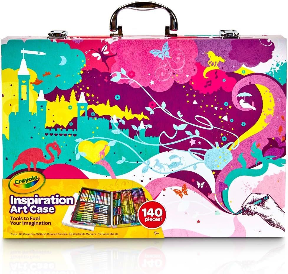 Shows the complete contents of the art case to communicate the comprehensive value and variety of art supplies included in the purchase.