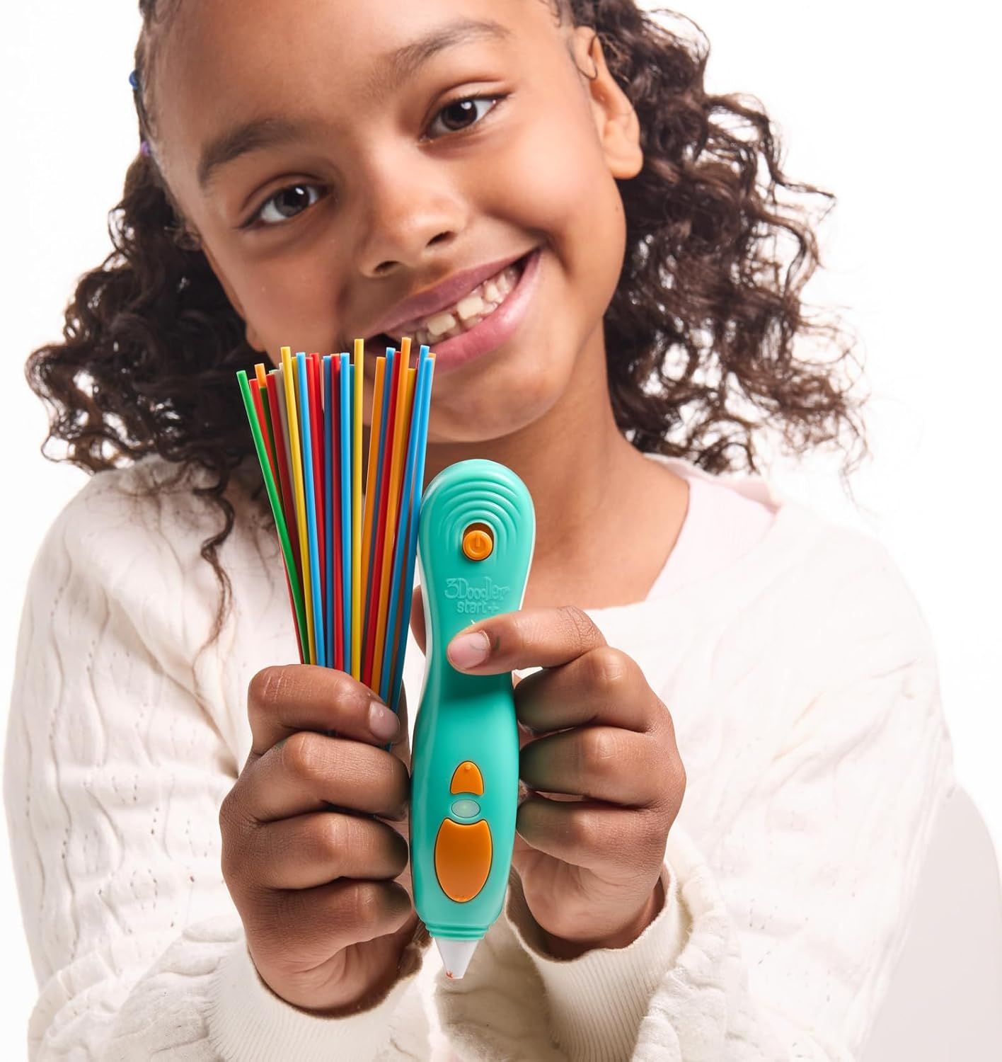 Shows the product being used by a child in a real-world context to demonstrate ease of use and appeal to parents, creating an emotional connection and showing the product is kid-appropriate.