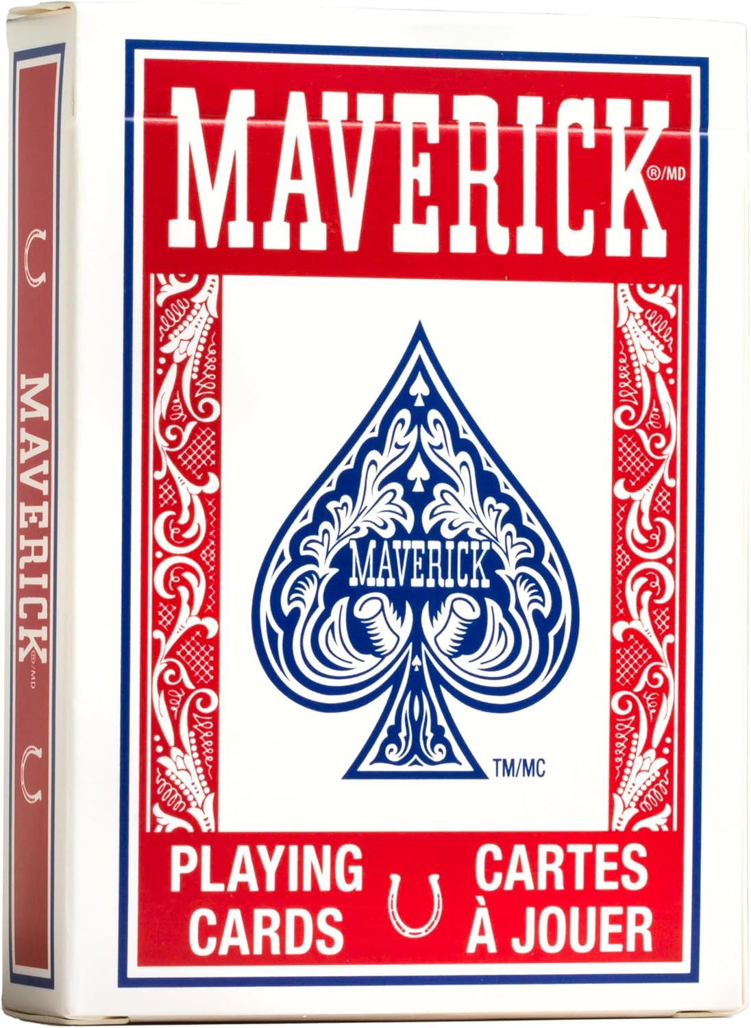 Provides a clean, catalog-style view of the Maverick playing cards packaging to show the product clearly without distractions.