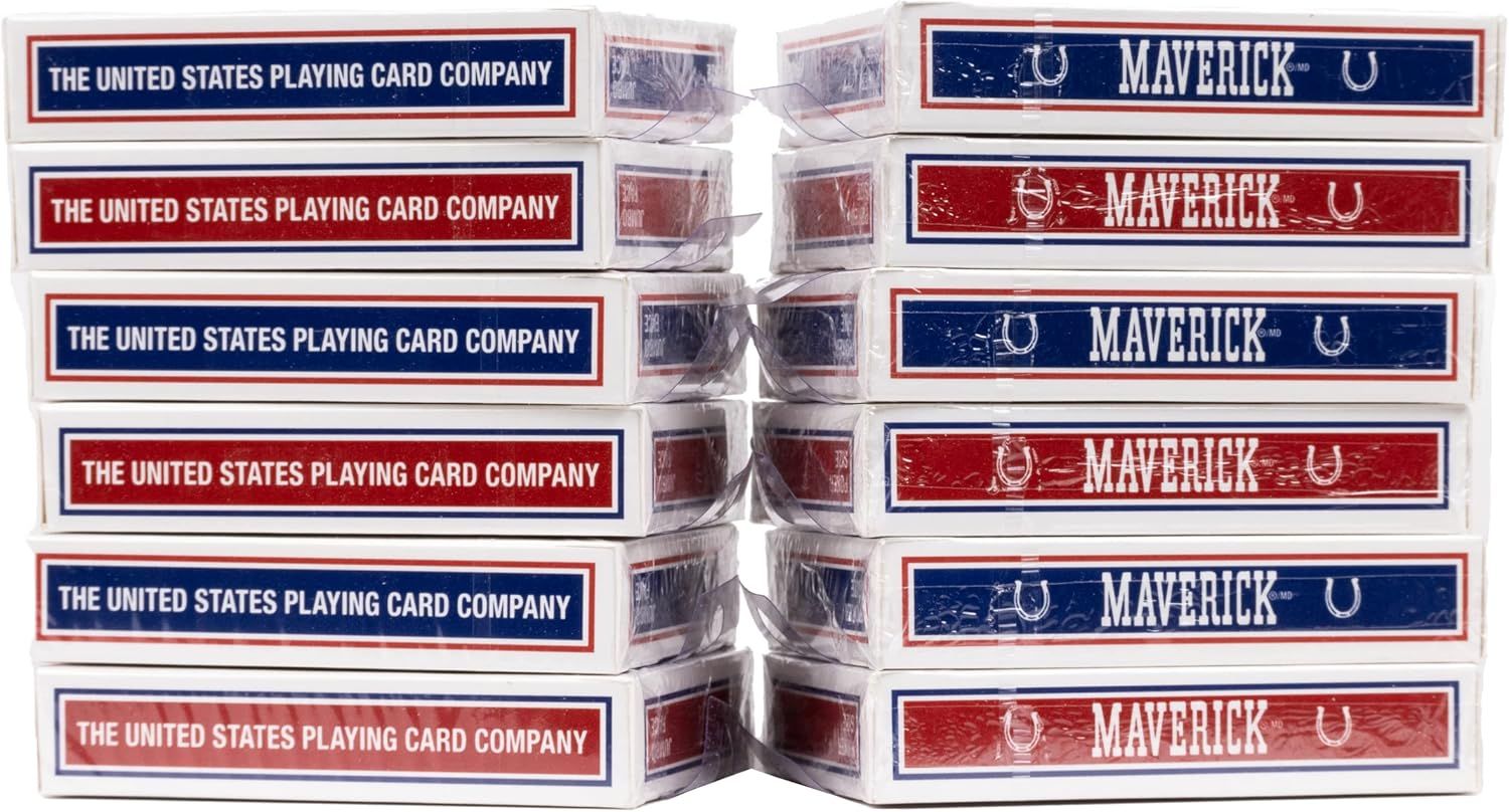 Displays the brand's product lineup showing multiple deck options available from both The United States Playing Card Company and Maverick brands, helping shoppers understand the variety of choices…
