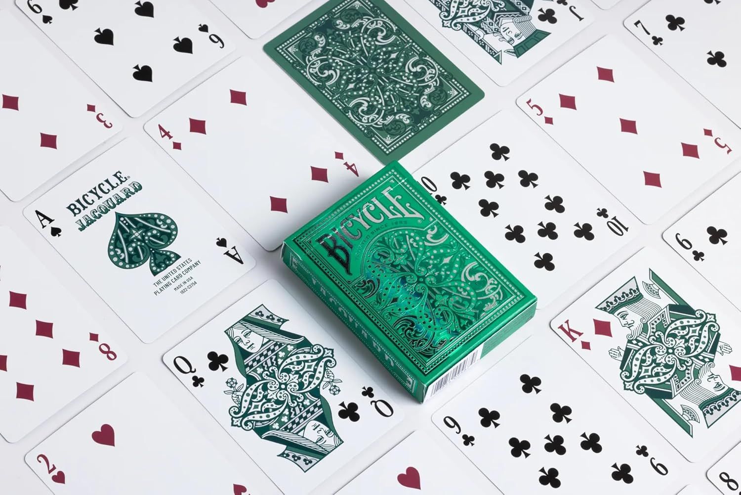 Shows the Bicycle Leaguard playing cards deck and individual cards in a clean, catalog-style presentation to give shoppers a clear view of the product design and card faces.