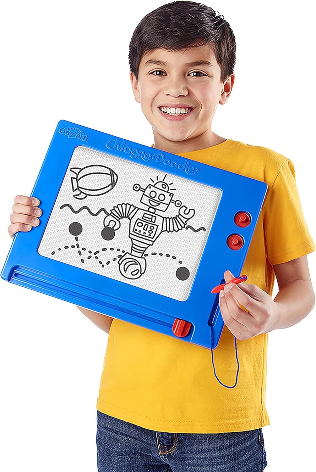 Shows the product being used by a child in a real-world context to help shoppers visualize the product in action and understand its appeal to kids.