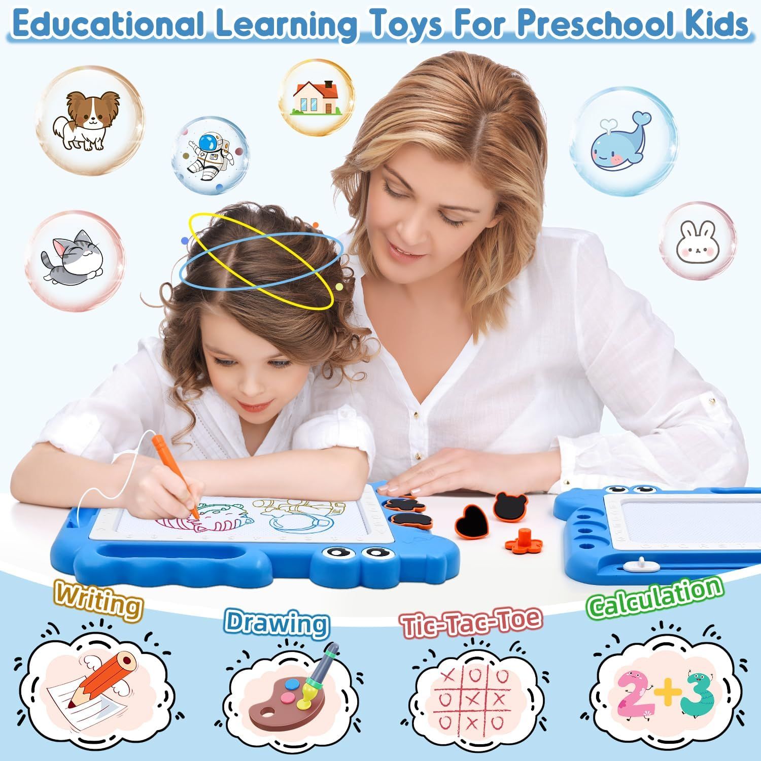 Demonstrates the multiple educational activities and learning modes available with this toy to show parents its versatility and educational value for preschool children.
