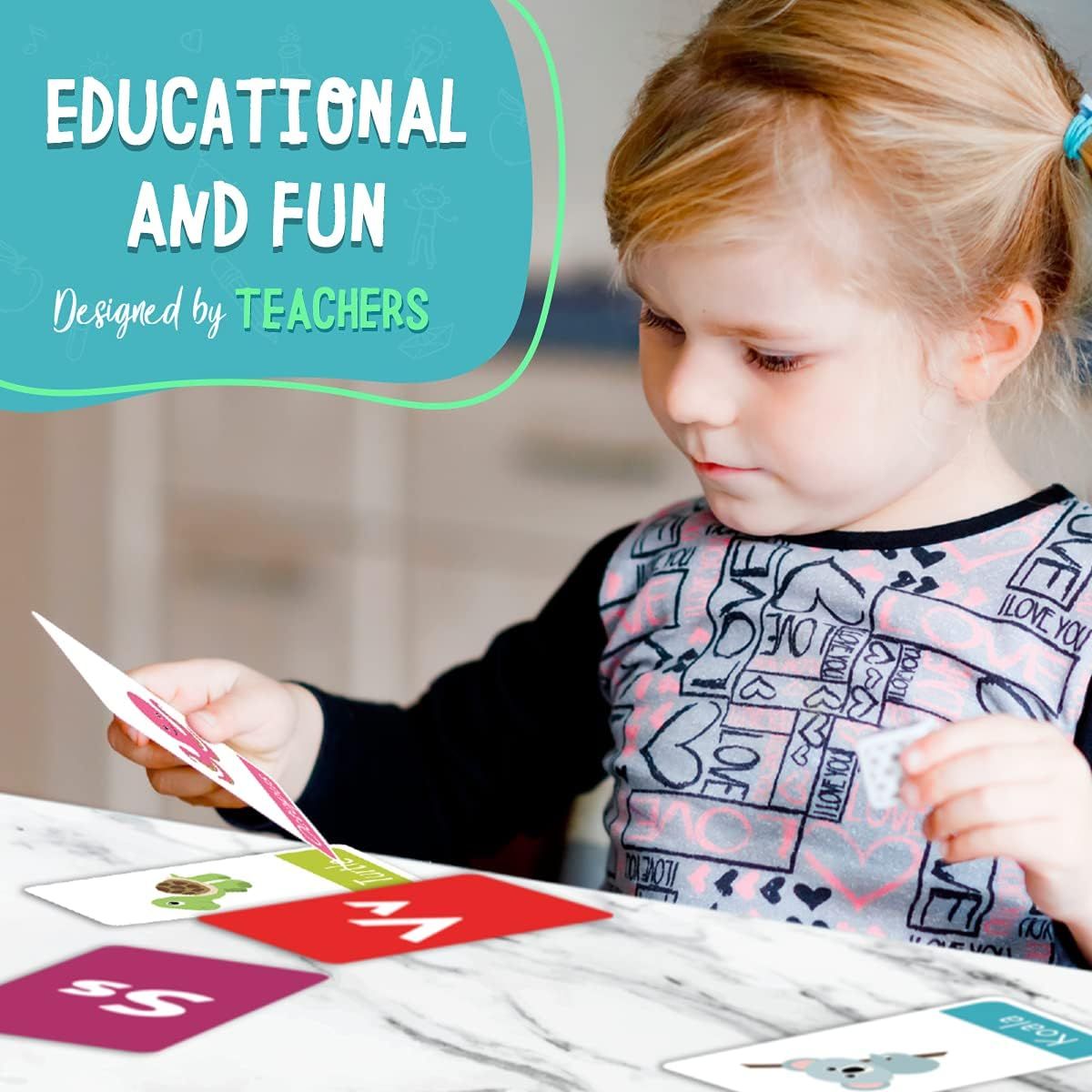 Communicates that the product is both educational and entertaining, designed by teachers to provide learning value for children.