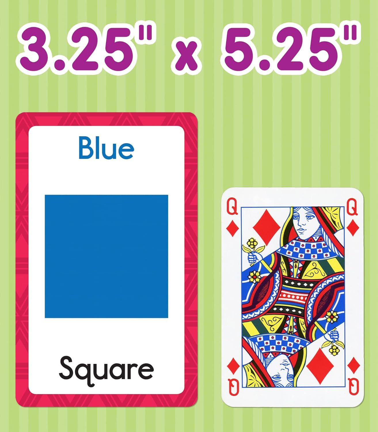 Communicates the exact physical dimensions of the product (3.25 inches by 5.25 inches) to help shoppers understand the size of the cards.