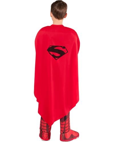 Demonstrates the product being worn in a real-world context to help shoppers visualize how the cape looks when used, showing the back view and fit on a child.
