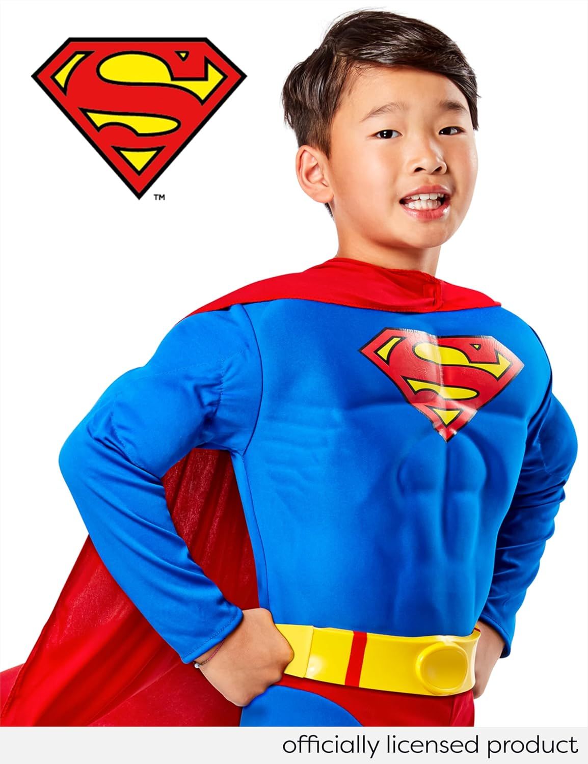 Communicates that this is an officially licensed Superman product, building trust and authenticity through recognizable brand imagery and trademark designation.