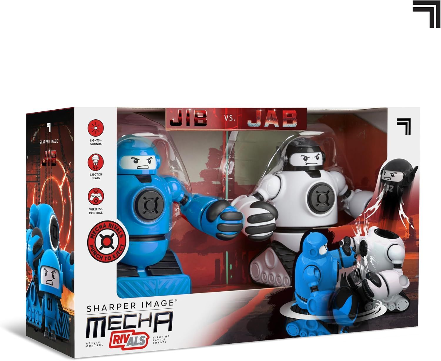 Shows everything included in the package to help shoppers understand the complete battle robot set they will receive, including two competing robots with multiple interactive features.