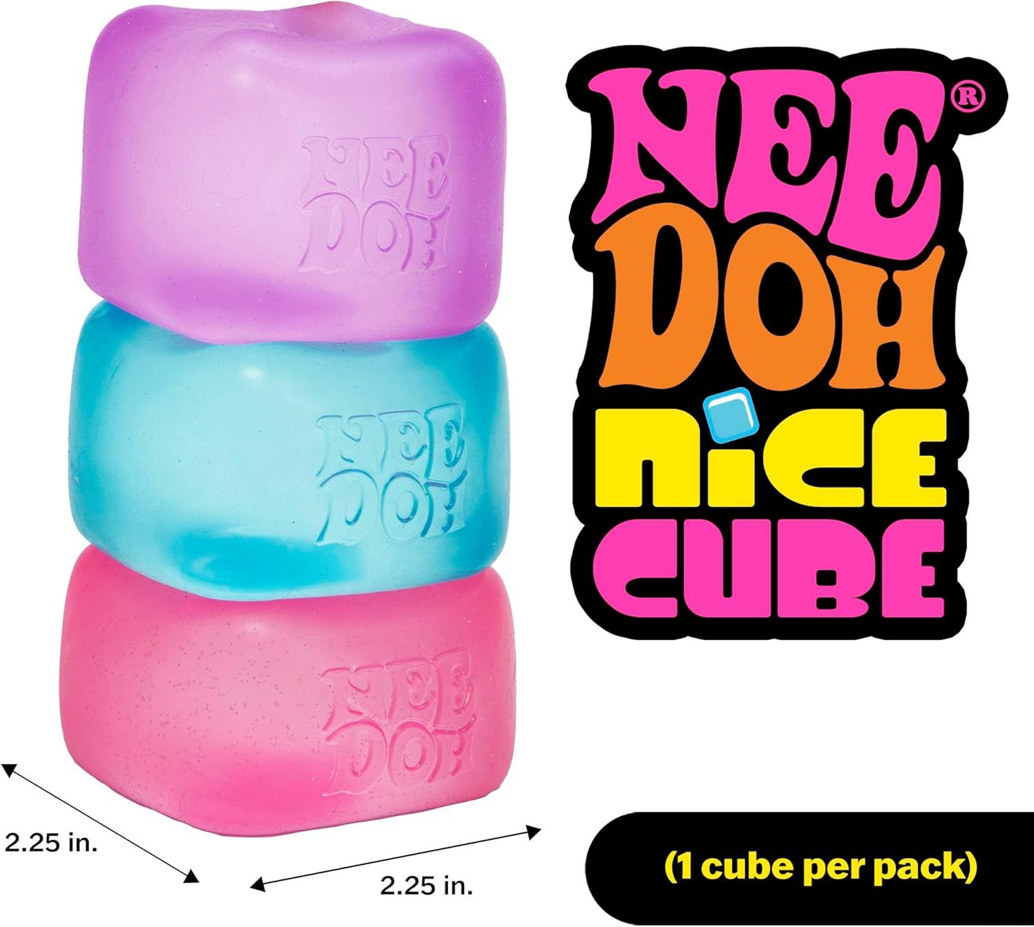 Communicates the exact physical size of each cube (2.25 x 2.25 inches) to help shoppers understand the product's scale and suitability for their needs. Shows that the product includes one cube per…