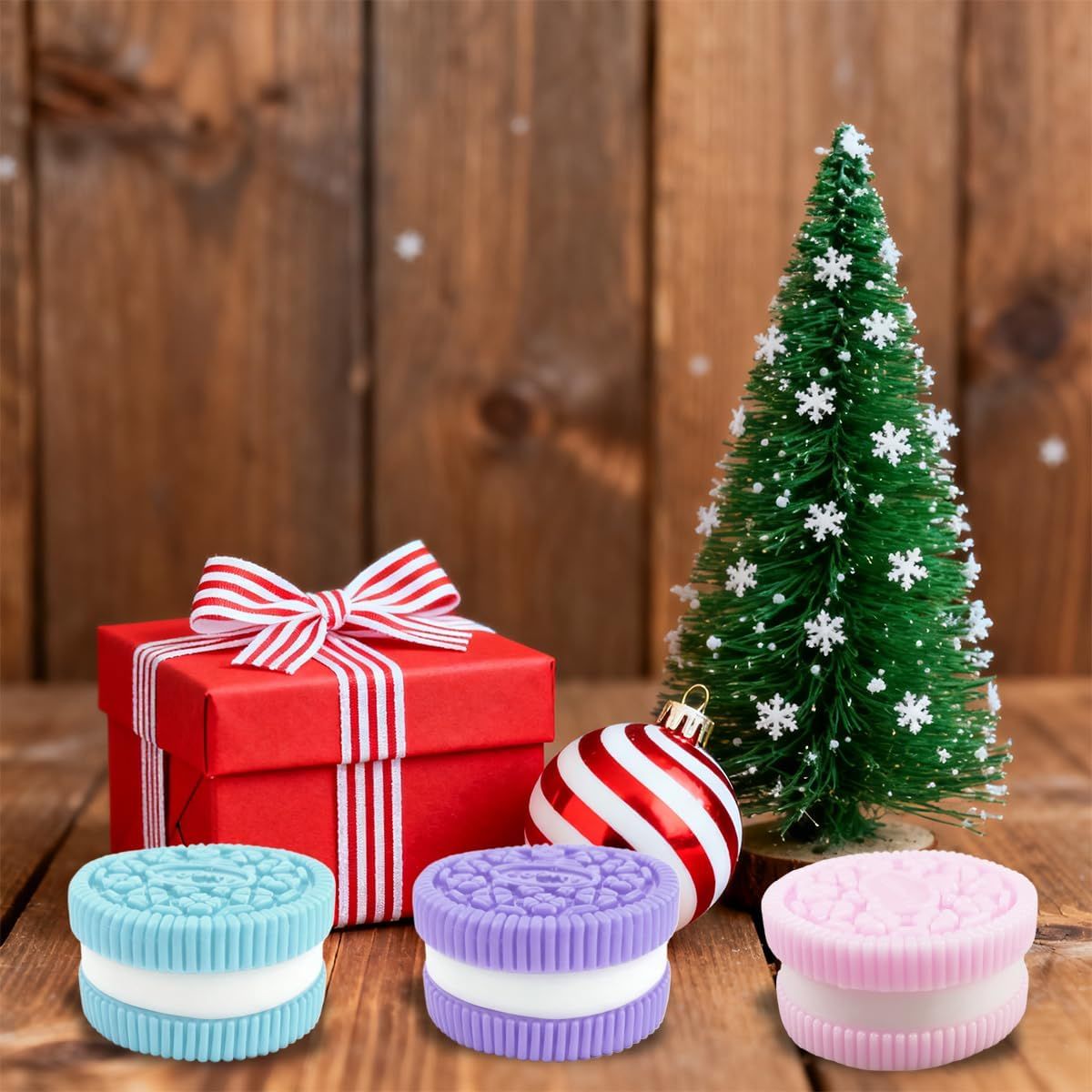 Positions the product as a perfect holiday gift or seasonal purchase by featuring Christmas decorations, gift wrapping, and festive styling to appeal to holiday shoppers.