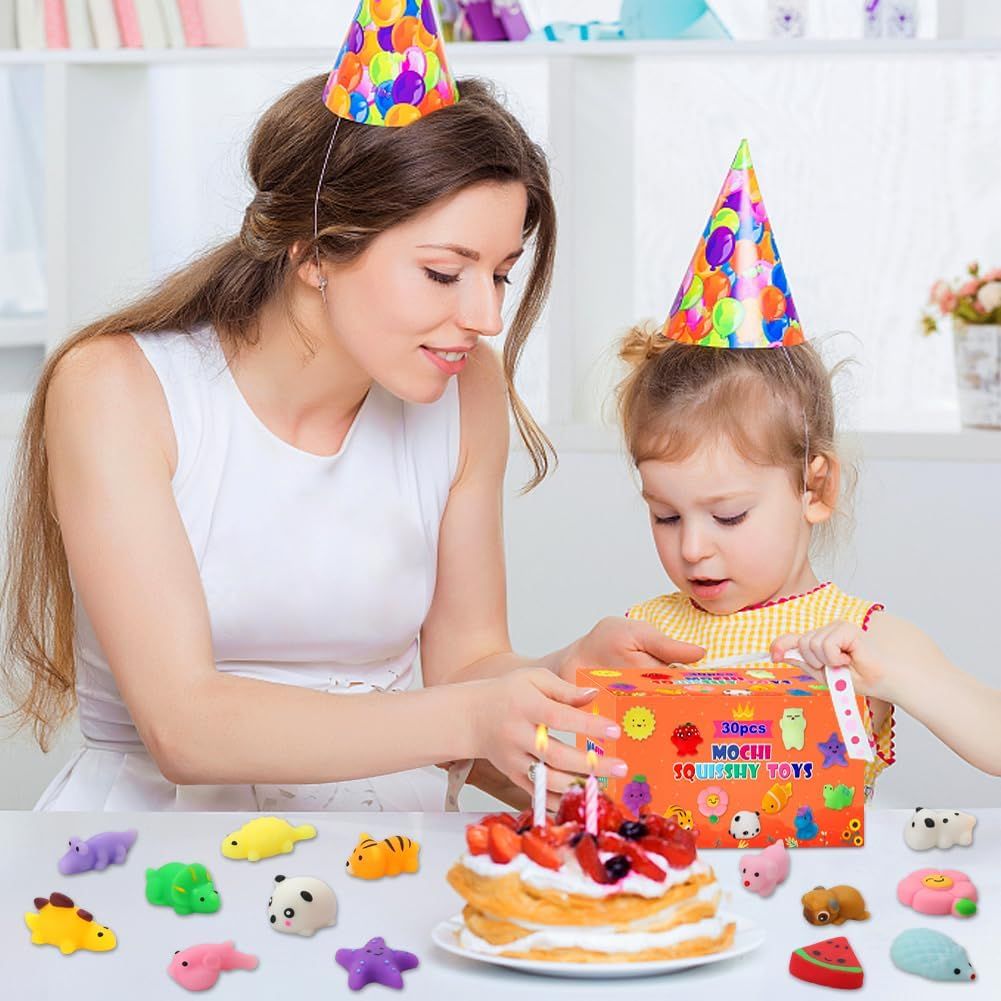 Positions the product as an ideal birthday gift for children by showing it in a celebratory party context with cake and party hats, creating emotional appeal for gift-giving occasions. Demonstrates…