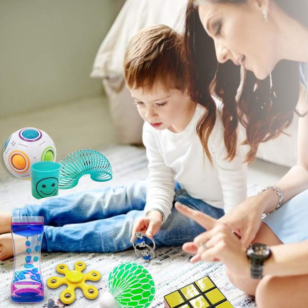 Shows all the sensory and fidget toys included in the bundle to help shoppers understand the variety and value of items they will receive.