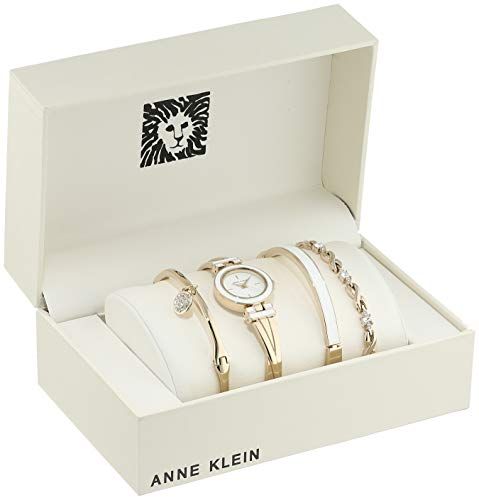 Shows the customer everything included in the purchase—a watch plus multiple coordinating bracelets—to communicate value and completeness of the gift set.