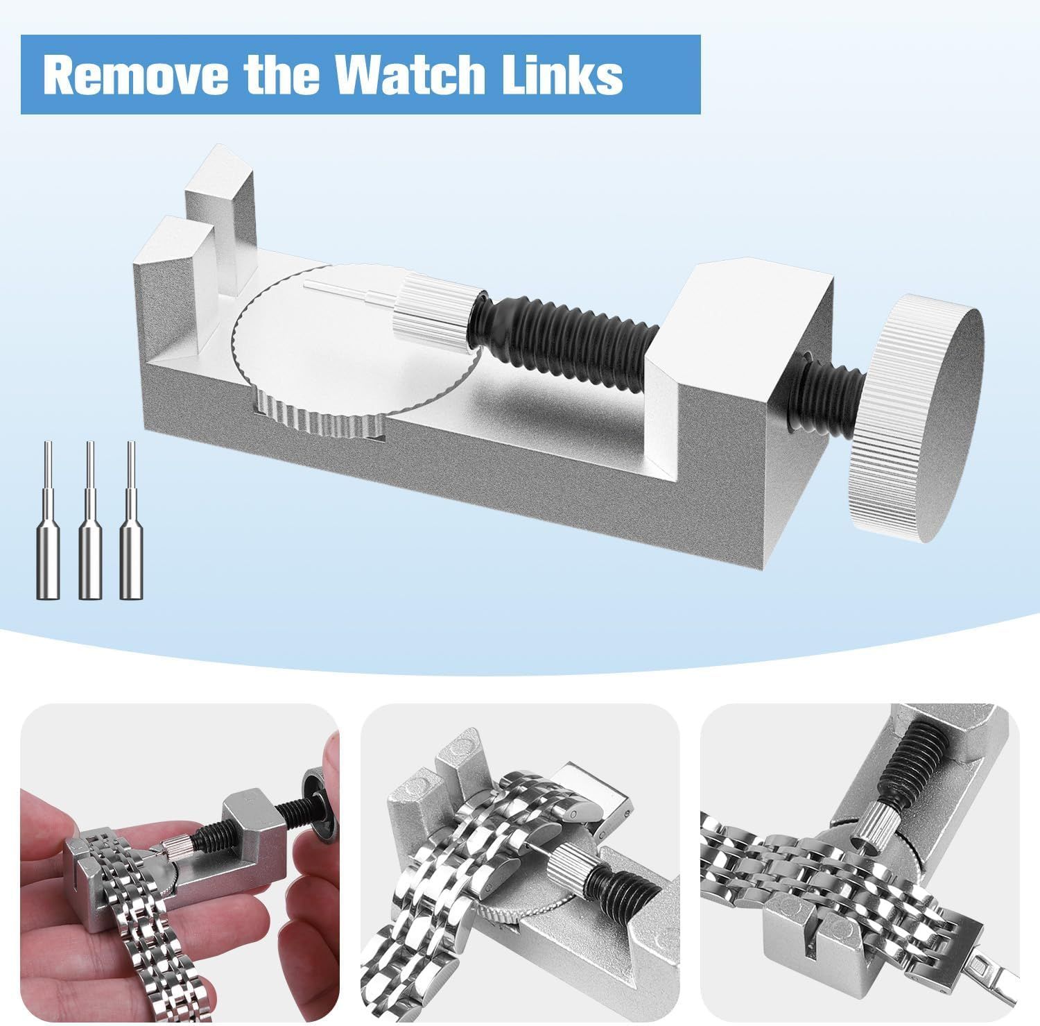 Demonstrates how to use the watch link removal tool step-by-step, showing the process of removing watch links to reassure shoppers that the tool is easy to use. Communicates the primary benefit that…