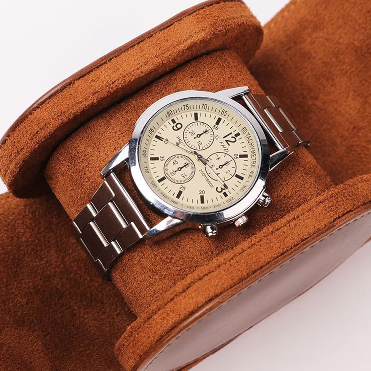 Demonstrates that the watch comes with a premium protective storage case, reassuring shoppers about safe storage and adding perceived value to the purchase.
