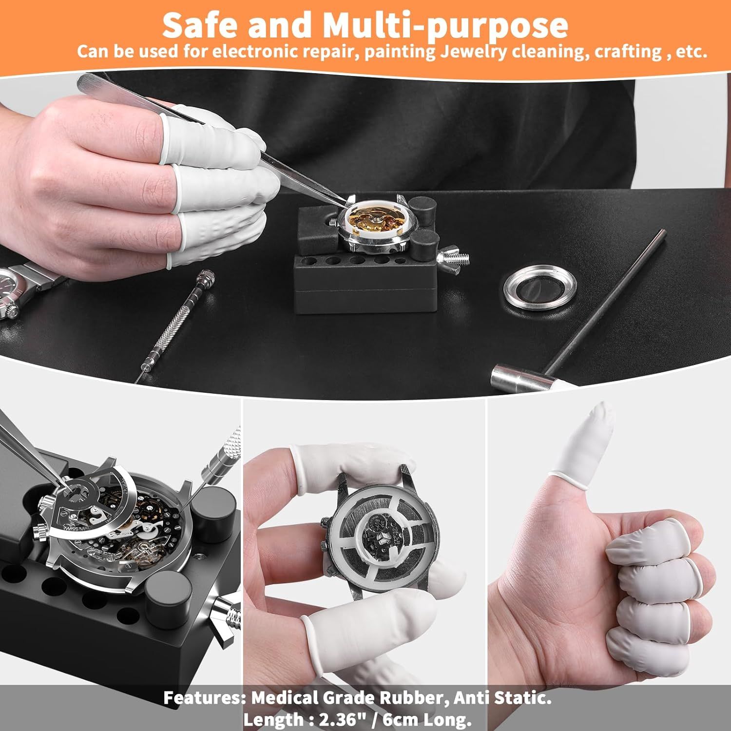 Demonstrates the versatility of the product by showing it being used for multiple precision tasks including watch repair and jewelry work, reassuring shoppers that this tool can handle various…