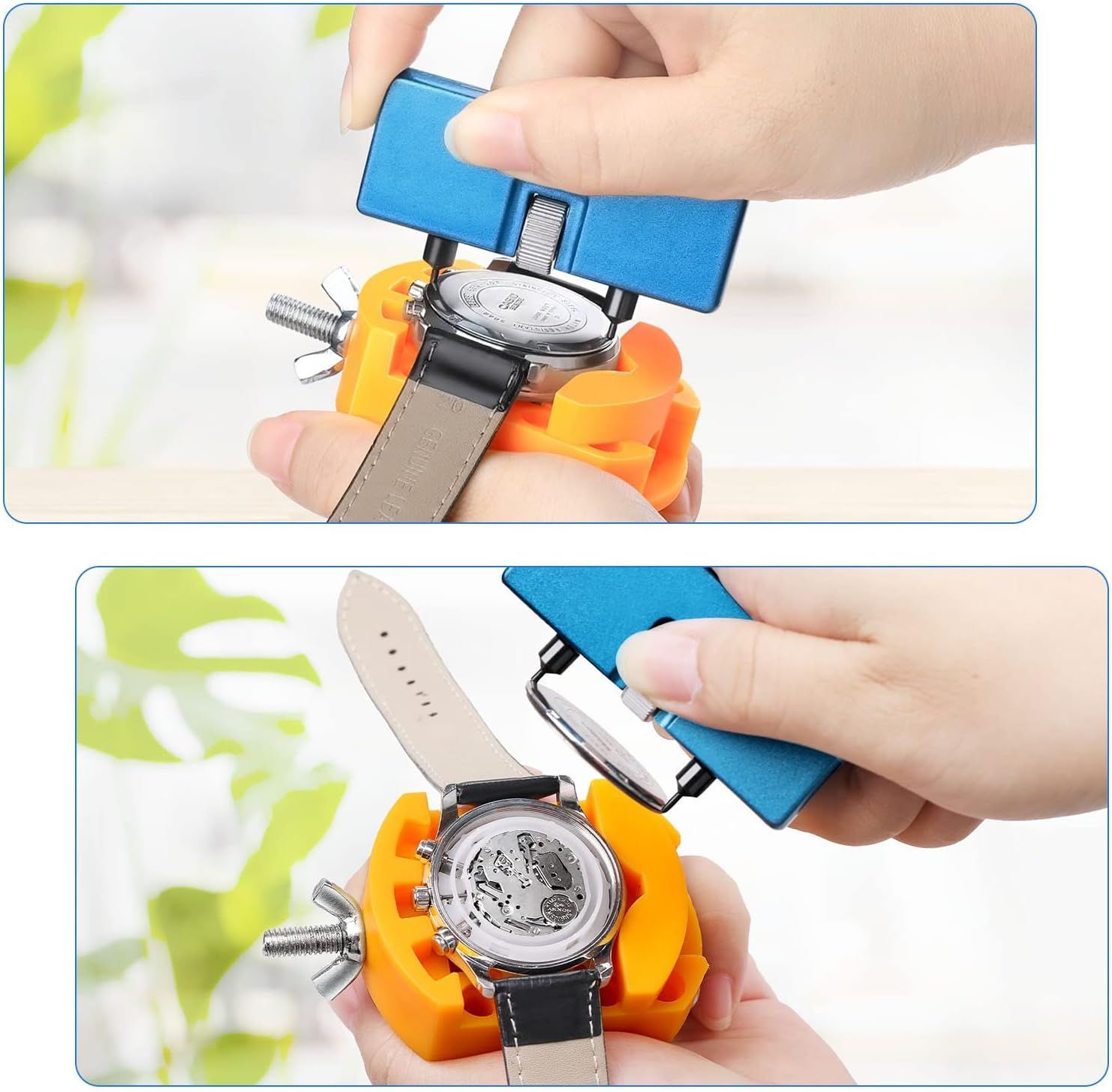 Demonstrates how to use the watch repair tool to remove or adjust watch bands, showing the step-by-step process to reassure shoppers that the tool is easy to use. Highlights the ease of use and…