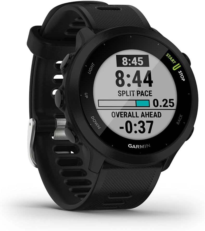 Demonstrates the watch's advanced running metrics and real-time pace tracking capabilities to appeal to serious runners who want detailed performance data during their workouts.