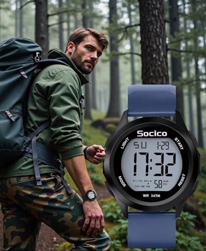 Demonstrates the watch in a real-world outdoor hiking context to show its suitability for adventure and outdoor activities.