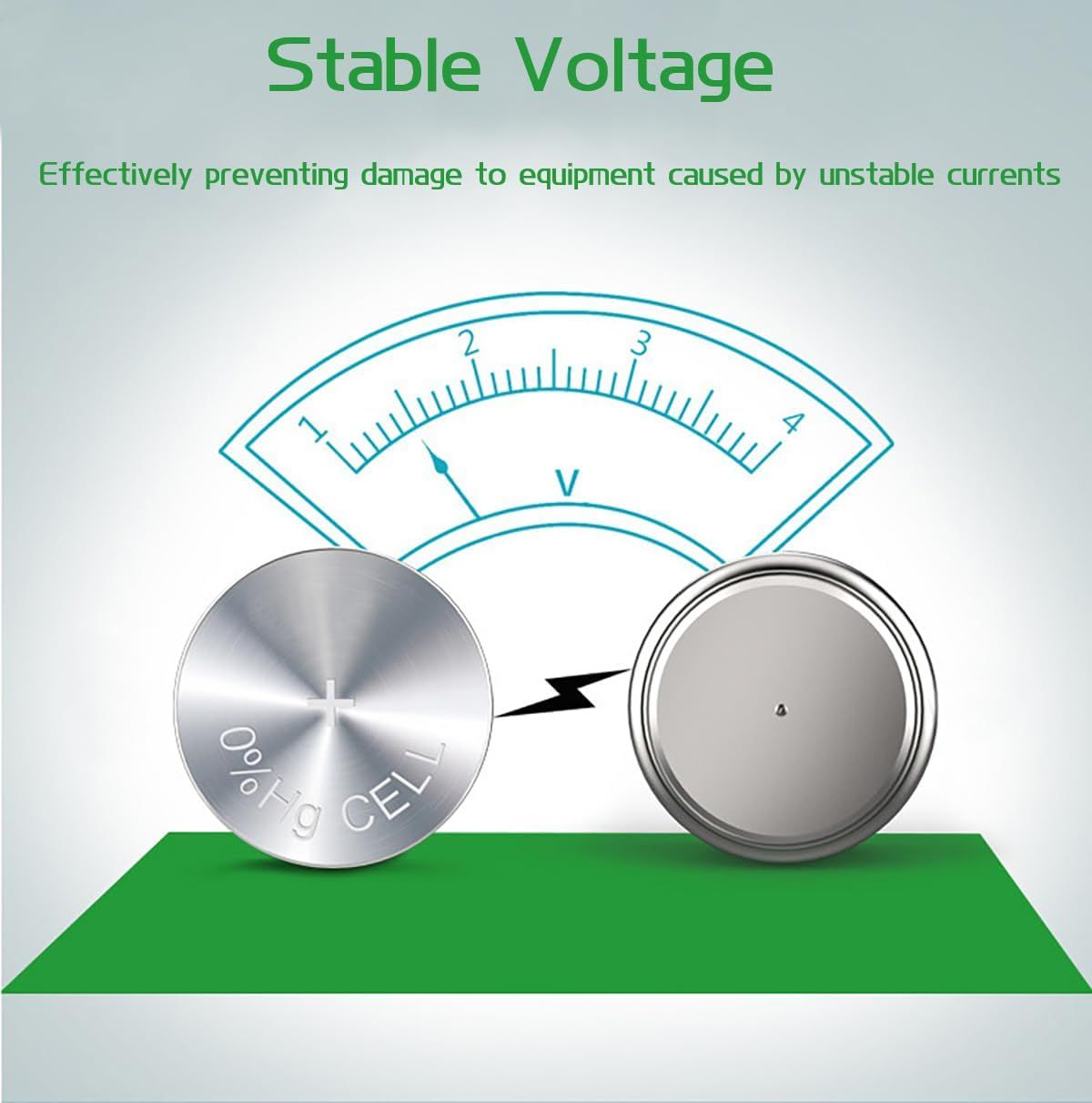 Communicates that the product provides stable voltage to protect equipment from damage caused by unstable currents, reassuring shoppers about equipment safety and reliability.