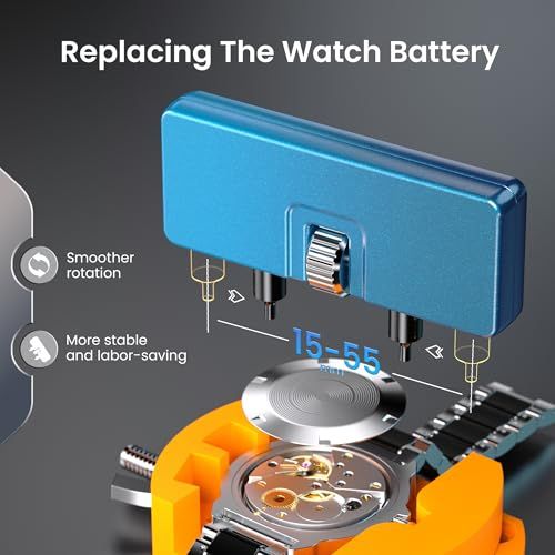 Demonstrates how to replace a watch battery using the tool, showing the setup and positioning to reassure shoppers about ease of use and proper technique. Highlights the tool's key benefits of…