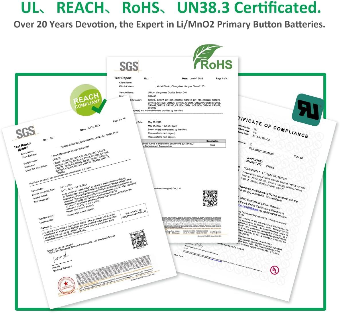 Demonstrates the product's compliance with multiple international safety and environmental standards to build trust and reassure shoppers about product safety and regulatory compliance.