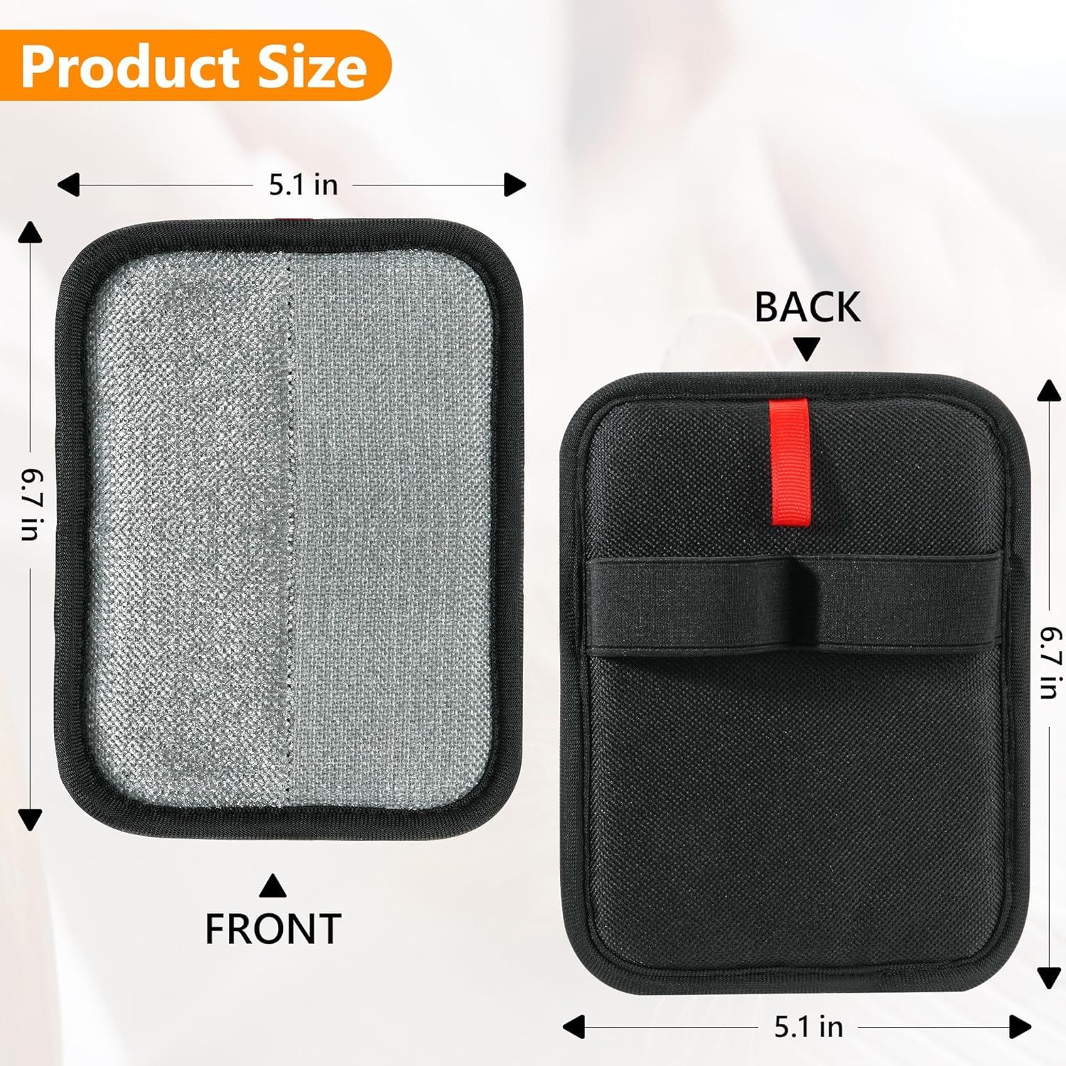 Communicates the exact physical dimensions of the product (5.1 x 6.7 inches) to help shoppers understand the size and portability of the case.