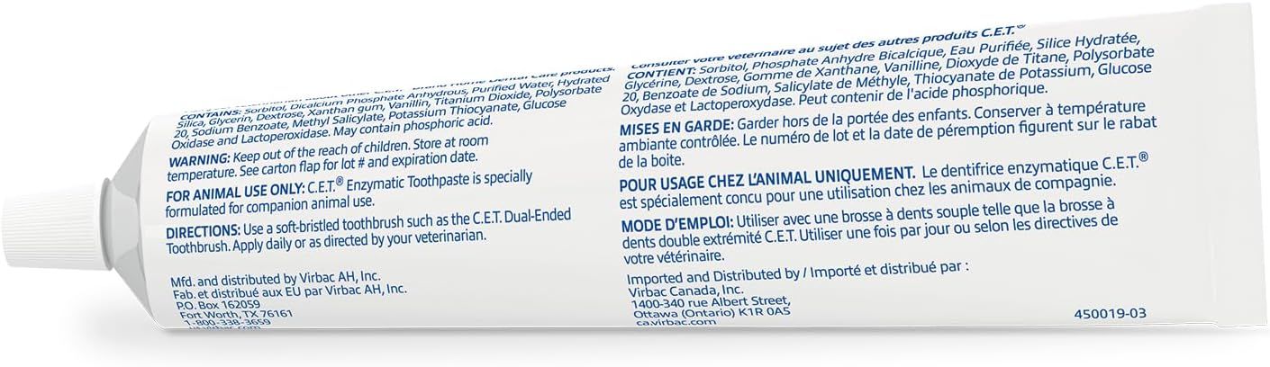 Shows the back of the product packaging with ingredient list, directions, warnings, and distributor information for regulatory and informational purposes.
