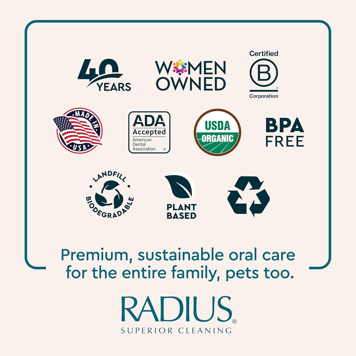 Communicates the brand's commitment to safety and environmental responsibility through multiple certifications and eco-friendly attributes, reassuring shoppers that the product is safe, sustainable,…