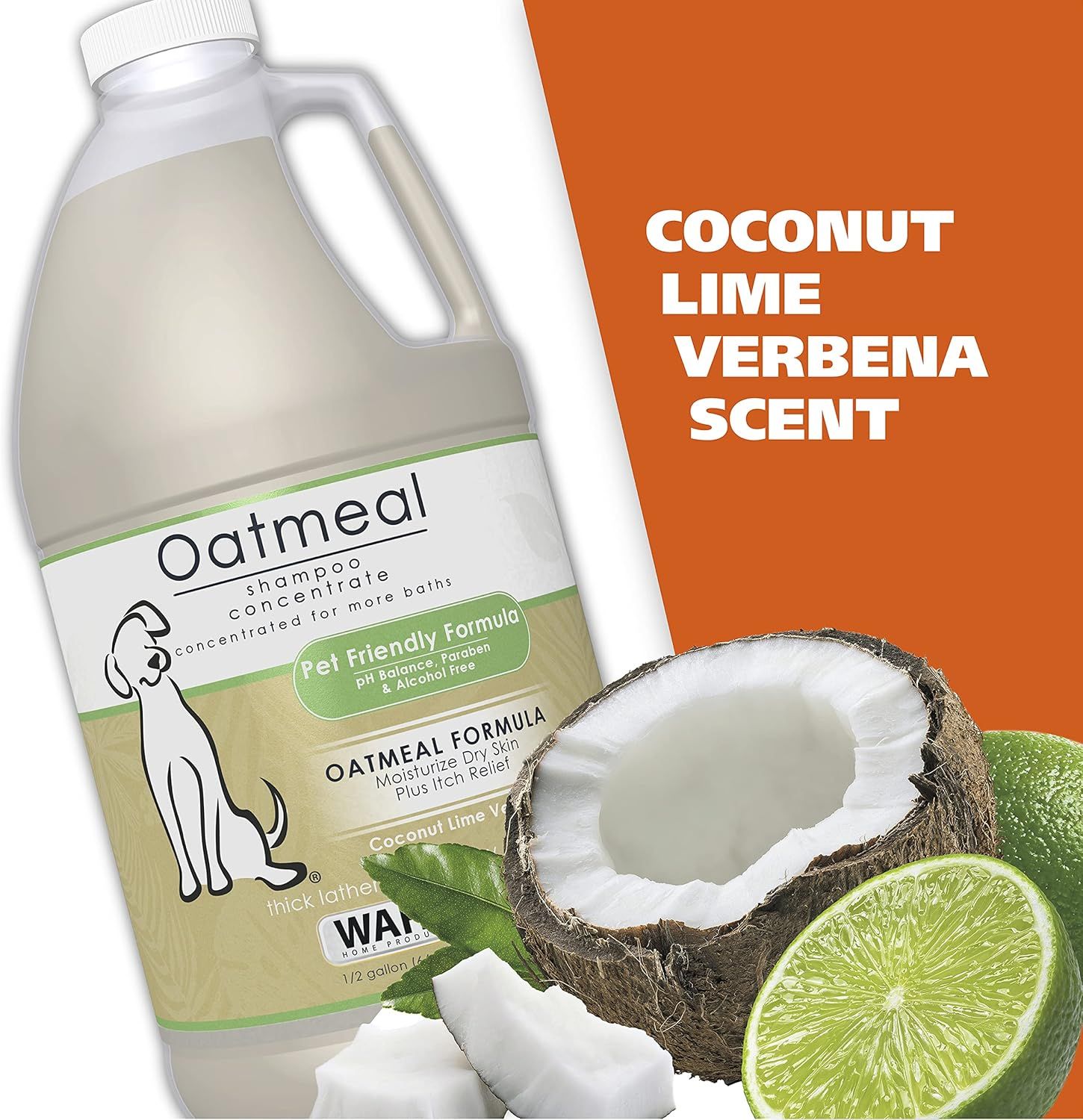 Highlights the specific scent variant of the oatmeal shampoo concentrate to help shoppers identify the fragrance option and appeal to those seeking a fresh, tropical scent for their pet.