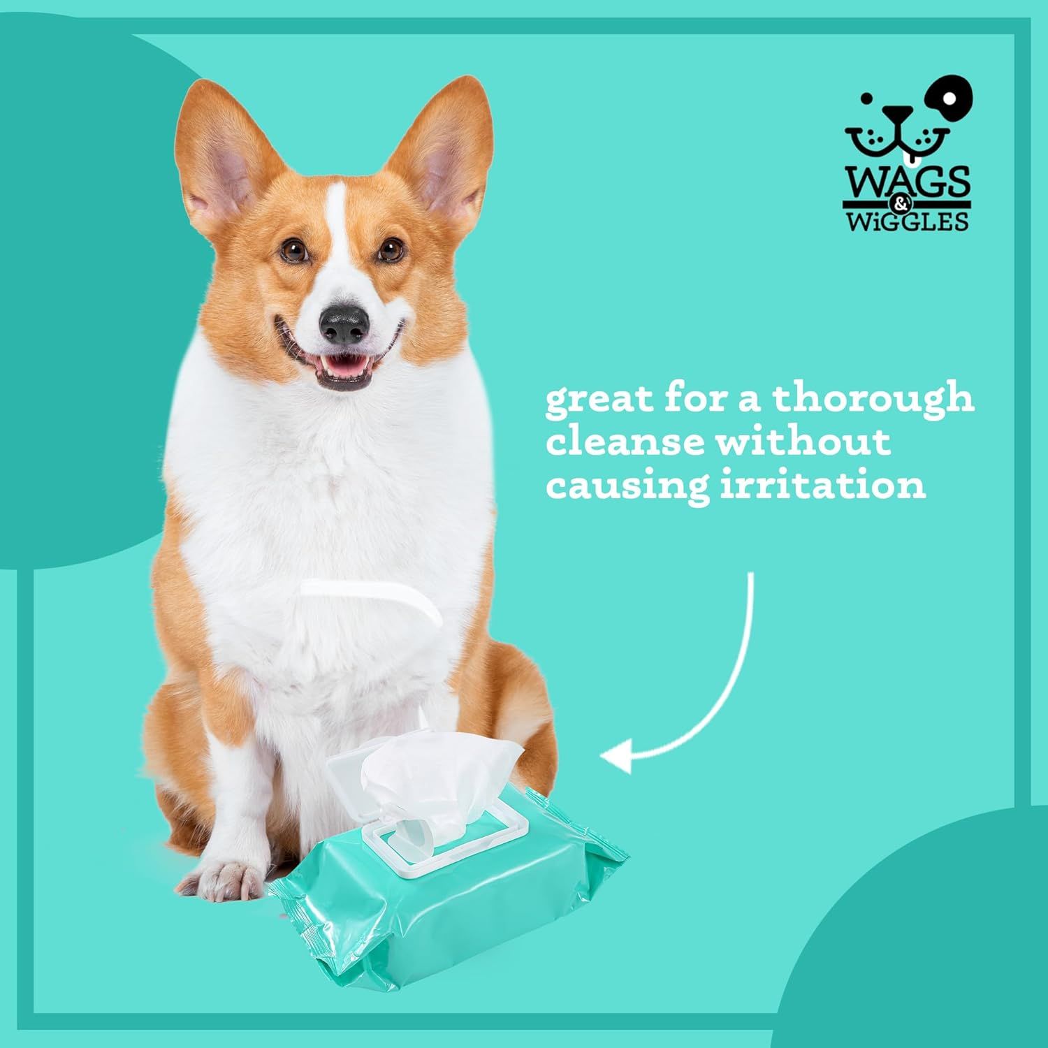 Communicates that the pet wipes provide thorough cleaning without causing irritation, reassuring pet owners about the product's gentleness and effectiveness.