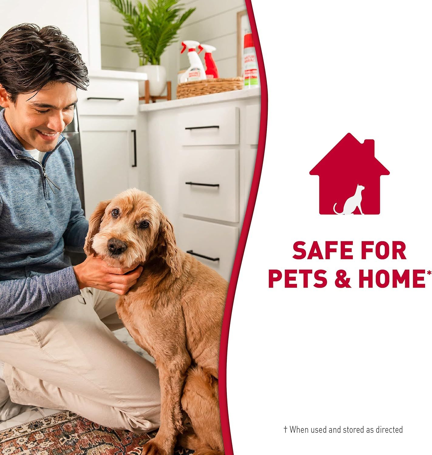 Reassures shoppers that the product is safe to use around pets and in the home, addressing common safety concerns for households with animals. Communicates the single core benefit that the product…