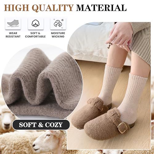 Communicates multiple material benefits of the socks including durability, comfort, and moisture management to reassure shoppers of the product's quality and performance.