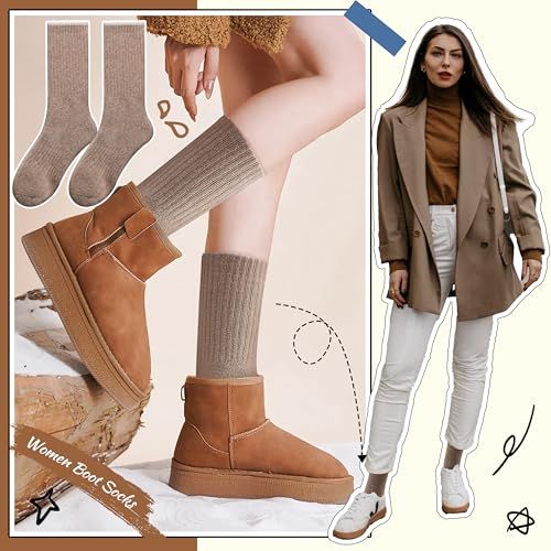 Demonstrates how the boots can be styled as part of a complete fall/winter outfit, showing versatility and fashion-forward appeal to help shoppers visualize wearing the product.