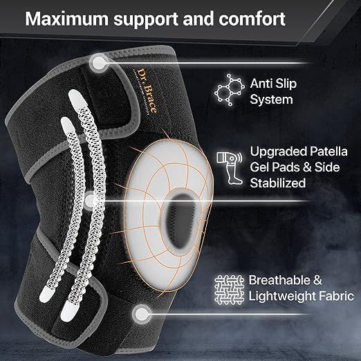 Breaks down the knee brace's key structural components and materials to help shoppers understand what makes the product supportive, stable, and comfortable. Communicates multiple distinct benefits…