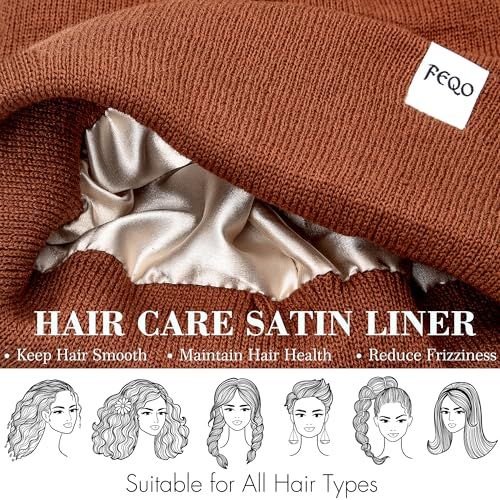 Communicates multiple benefits of the satin liner (smooth hair, hair health, reduced frizz) and shows it works for all hair types to reassure shoppers of its versatility and effectiveness.