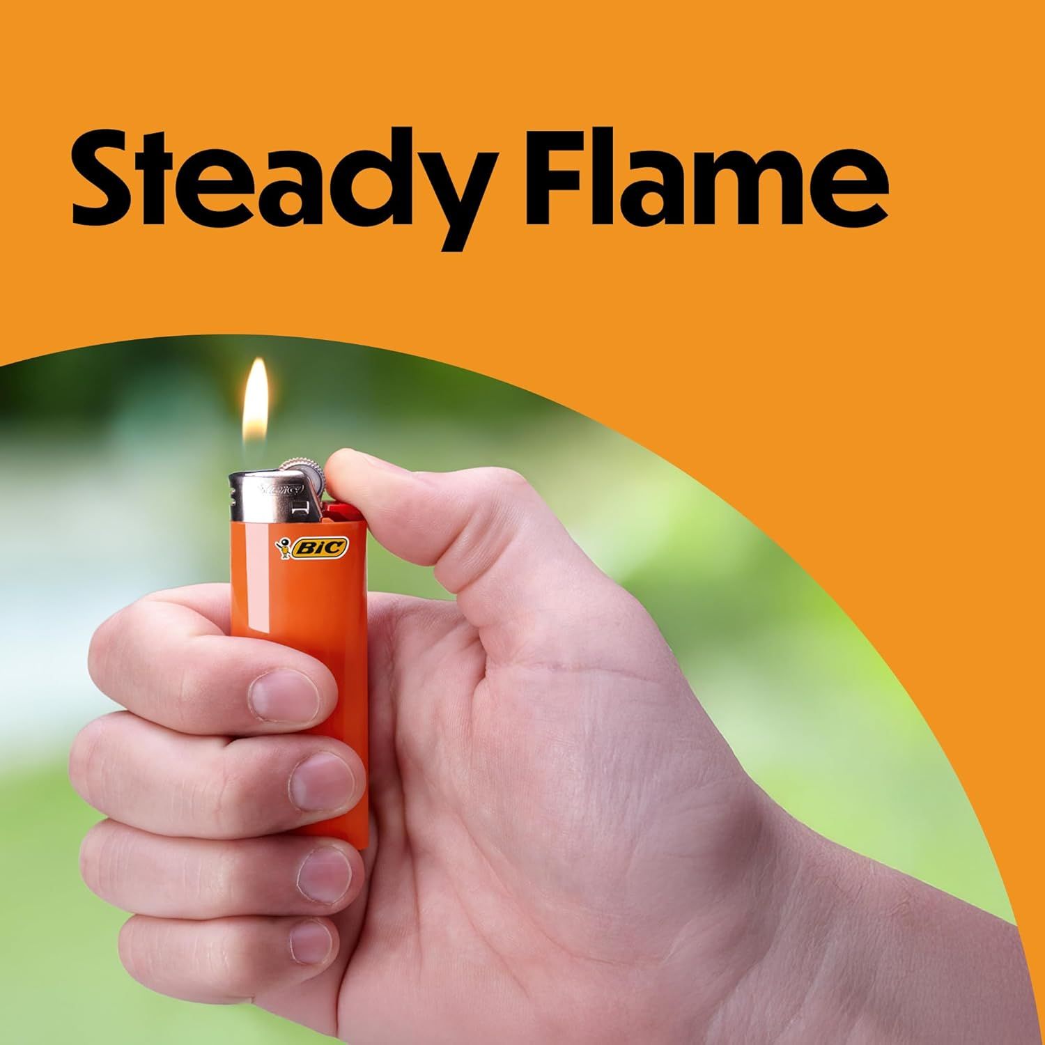 Communicates that the lighter produces a reliable, steady flame, reassuring shoppers of consistent performance.